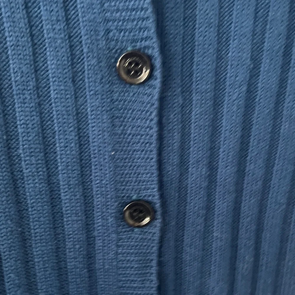 Burberry Royal Blue Ribbed Button-Front Cardigan - Picture 11 of 11